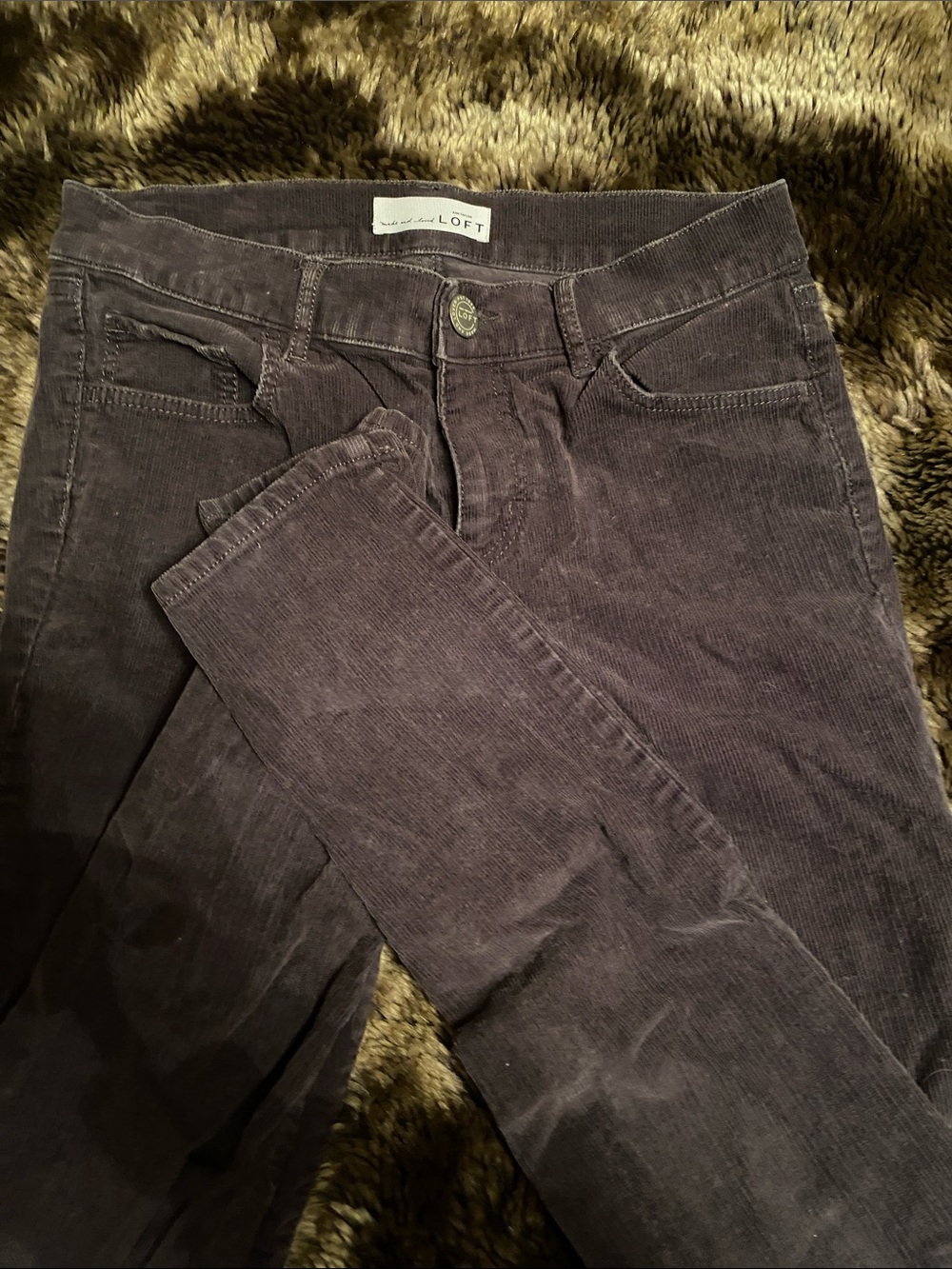LOFT Women's Skinny Corduroy Jeans in Charcoal